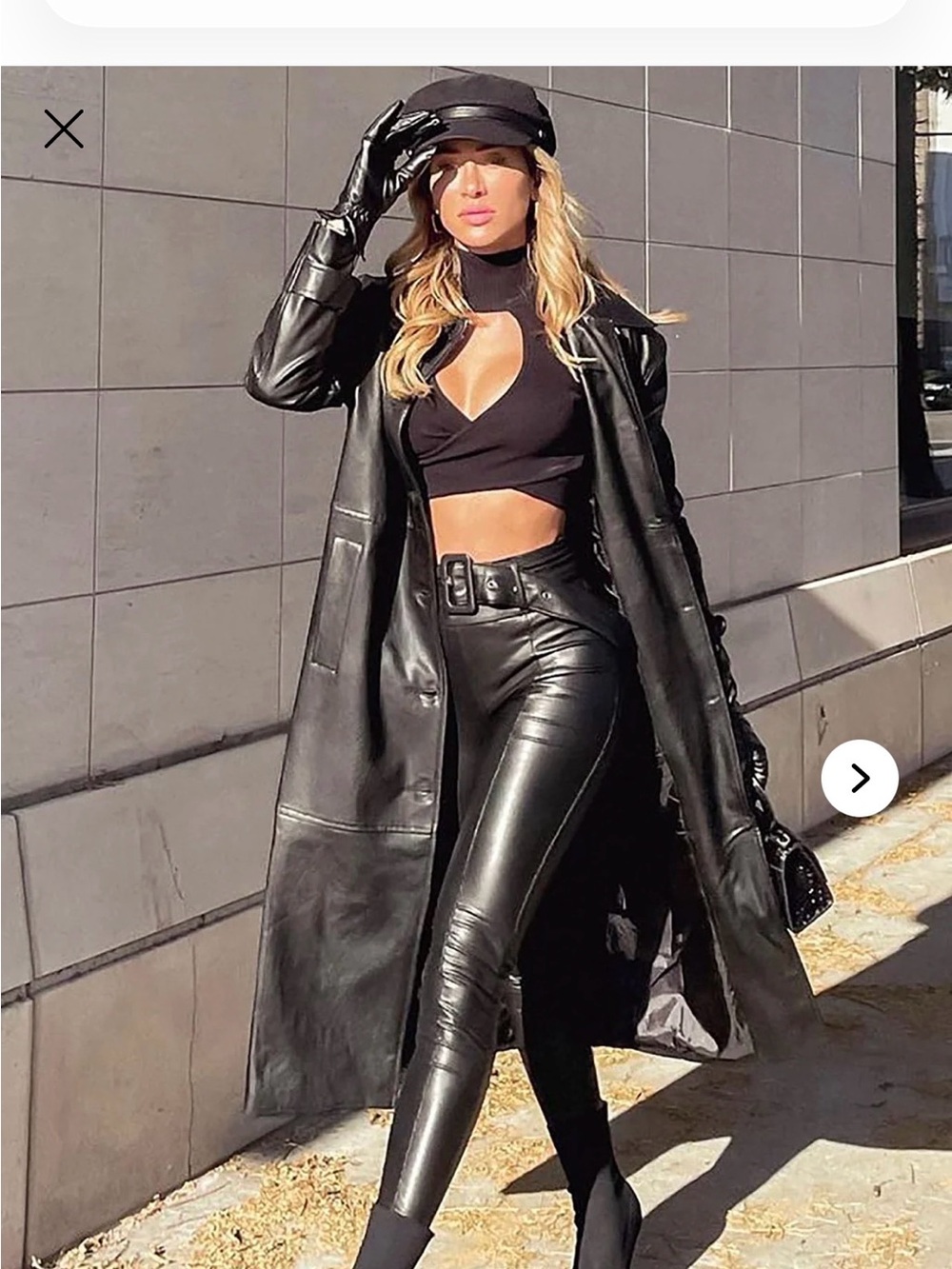Fashion Nova Gimme A Clue Long Faux Leather Trench Coat in Black